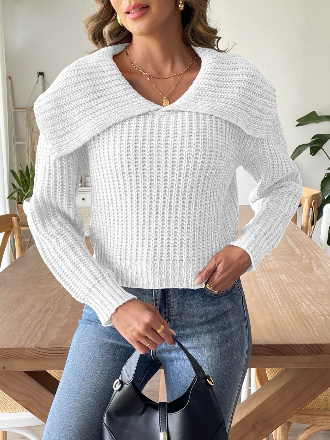 Cable-Knit Long Sleeve Sweater - Body By J'ne