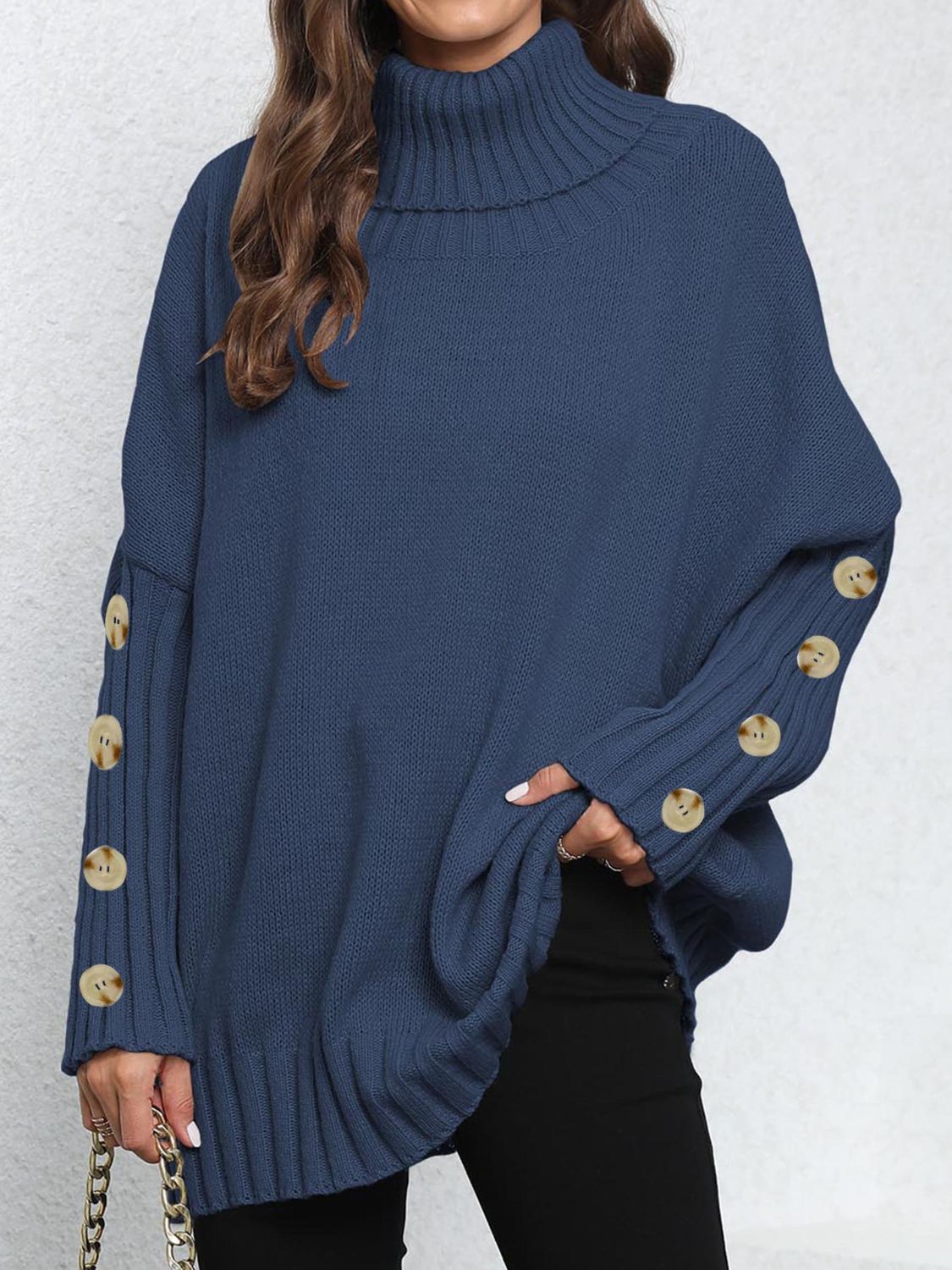 Turtleneck Long Sleeve Sweater - Body By J'ne