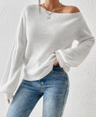 Honey Single Shoulder Long Sleeve Sweater