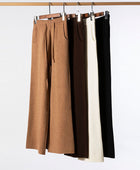 Thick Version Soft Glutinous Wool Drawstring High Waist Straight Wide Leg Pants - Body By J'ne