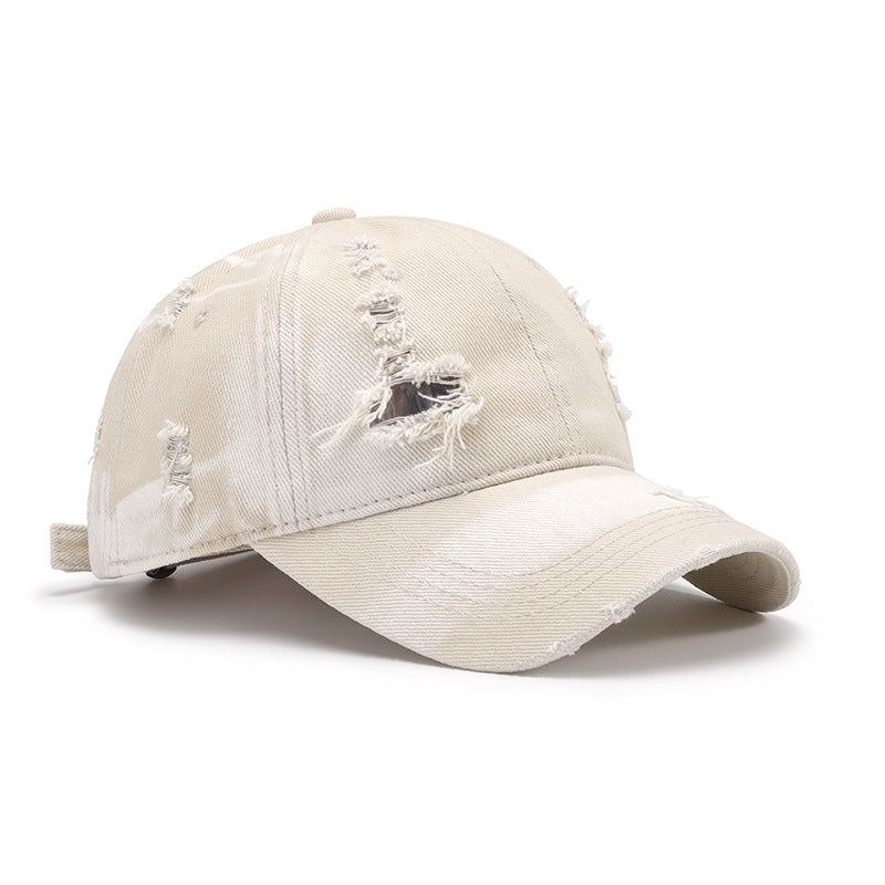 Distressed Adjustable Cotton Baseball Cap - Body By J'ne