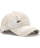 Distressed Adjustable Cotton Baseball Cap - Body By J'ne