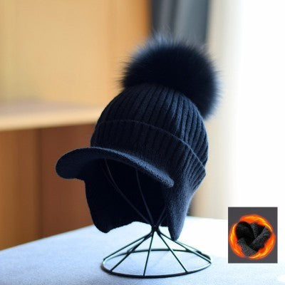 Women's Knitted Earlap Woolen Hat