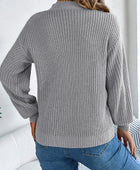 Cutout V-Neck Long Sleeve Sweater