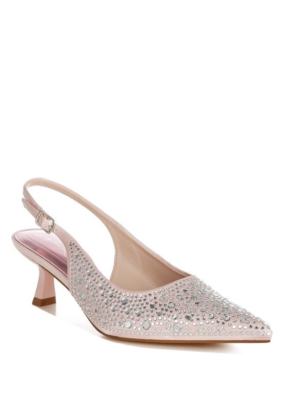 Vernaos Pointed Toe Rhinestone Slingbacks - Body By J'ne