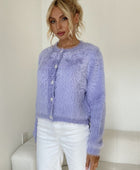 Button Down Long Sleeve Fuzzy Cardigan