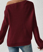 Honey Single Shoulder Long Sleeve Sweater