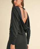 Backless Asymmetric Ruffle Hem Dress