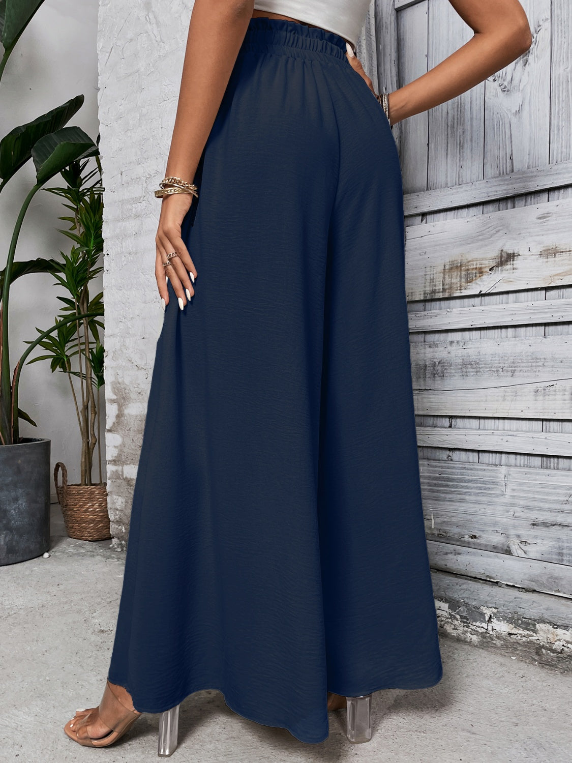 Honey Tied High Waist Wide Leg Pants - Body By J'ne