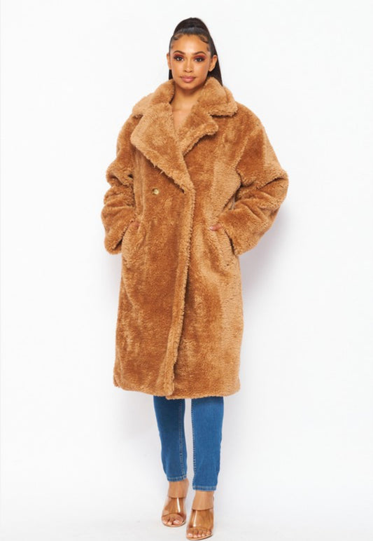 Quinn Faux Fur Teddy Bear Coat - Body By J'ne
