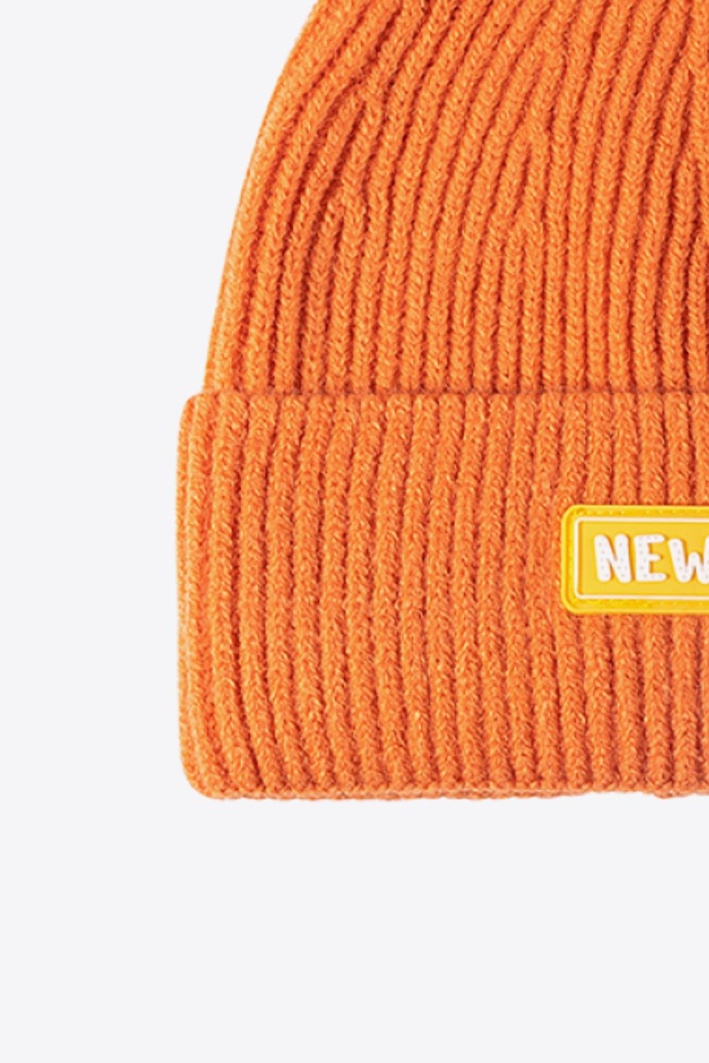 NEWYORK Patch Rib-Knit Cuffed Beanie - Body By J'ne