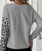 Leopard Color Block Round Neck T-Shirt - Body By J'ne