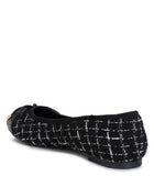 Junpey Plaid Tweed Ballet Flats