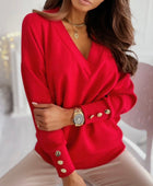 V-Neck Long Sleeve Sweatshirt