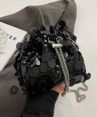 Drawstring Sequin Crossbody Bag