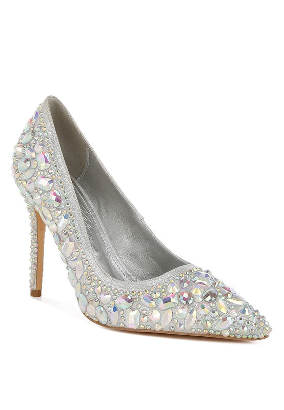 Iceout Diamante & Rhinestone Embellishments Pumps - Body By J'ne