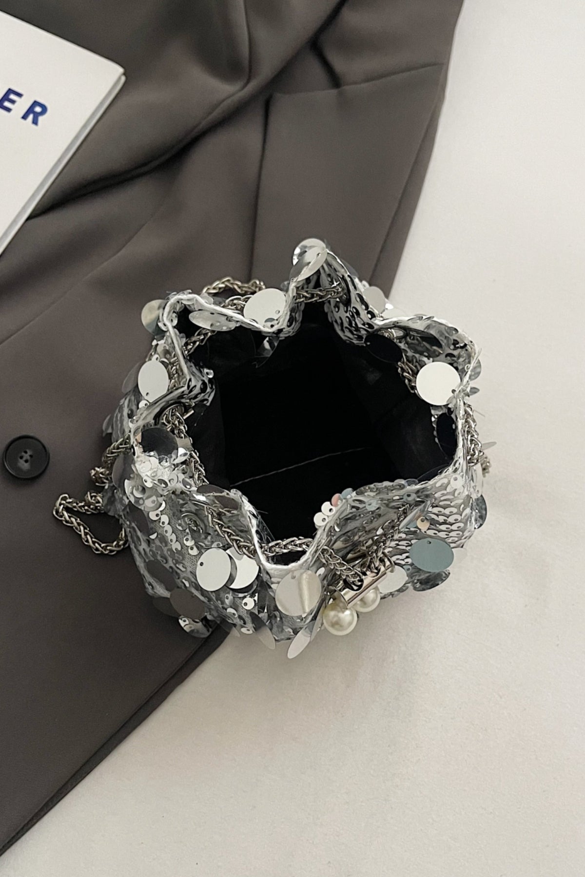 Drawstring Sequin Crossbody Bag - Body By J'ne