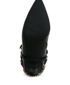 Nicene Harness Detail Stiletto Boots