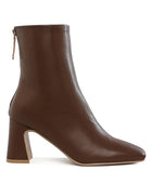 Neapolitan Faux Leather Square Toe Ankle Boots