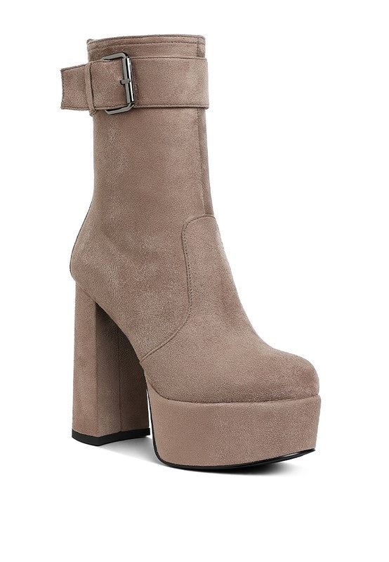 Wanderer Flared Block Heel Mid-Calf Boots - Body By J'ne