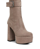 Wanderer Flared Block Heel Mid-Calf Boots