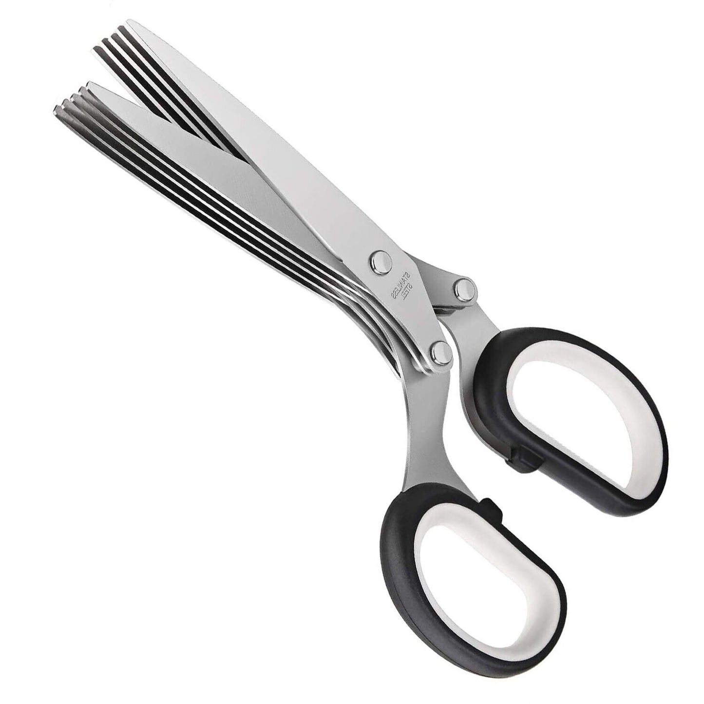 Herb Scissors With Multi Blades Stainless Steel Fast Cutting Shear Kitchen Tool - Body By J'ne