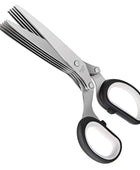 Herb Scissors With Multi Blades Stainless Steel Fast Cutting Shear Kitchen Tool