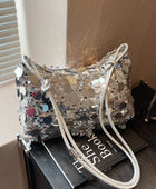 Sequin Knotted Straps Shoulder Bag