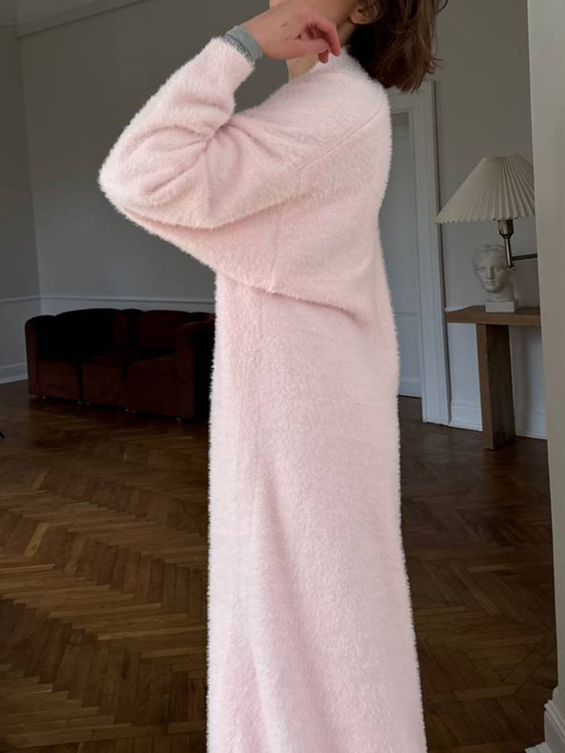 Fuzzy Open Front Solid Color Cardigan - Body By J'ne