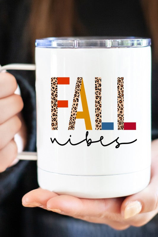 Colored Leopard Fall Vibes Coffee Travel Cup