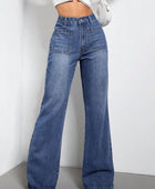 High Waist Bootcut Jeans with Pockets