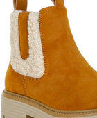 Mothman Faux Fur Detail Chunky Ankle Boots