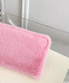 Solid Color Fluff Rectangle Wallet