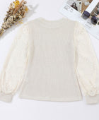 Mock Neck Lace Long Sleeve Top