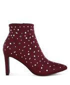 Sakura Diamante Embellished Microfiber Boots