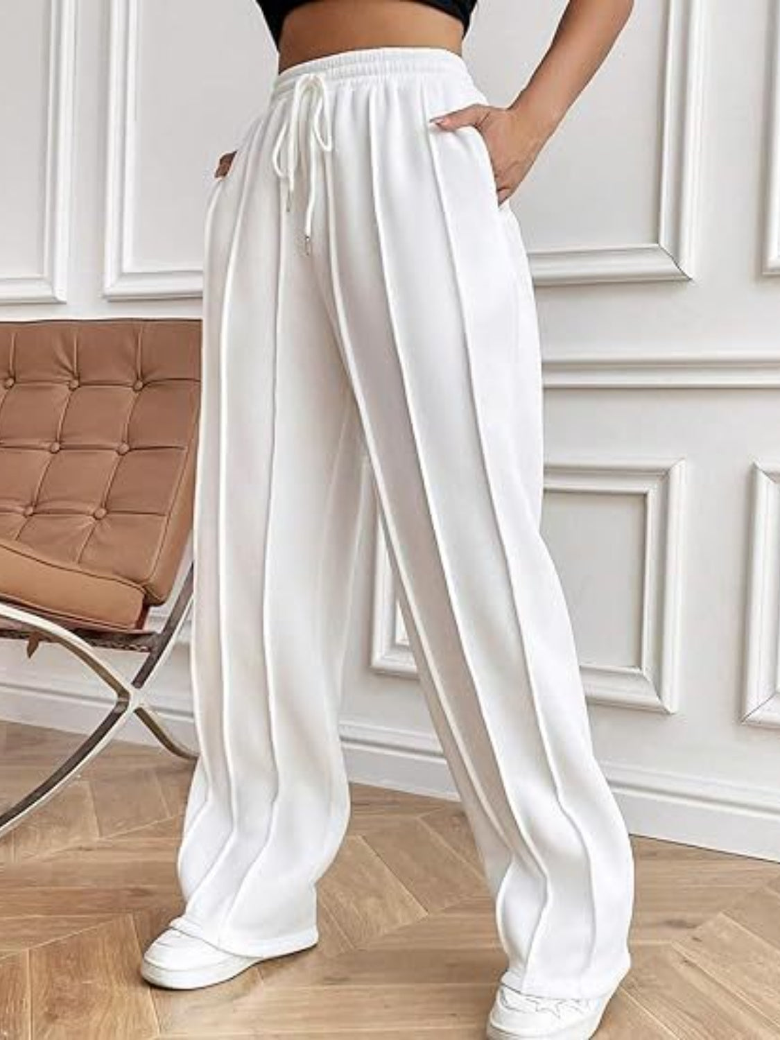 Drawstring Wide Leg Pants with Pockets - Body By J'ne