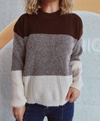 Color Block Long Sleeve Sweater