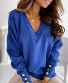 V-Neck Long Sleeve Sweatshirt