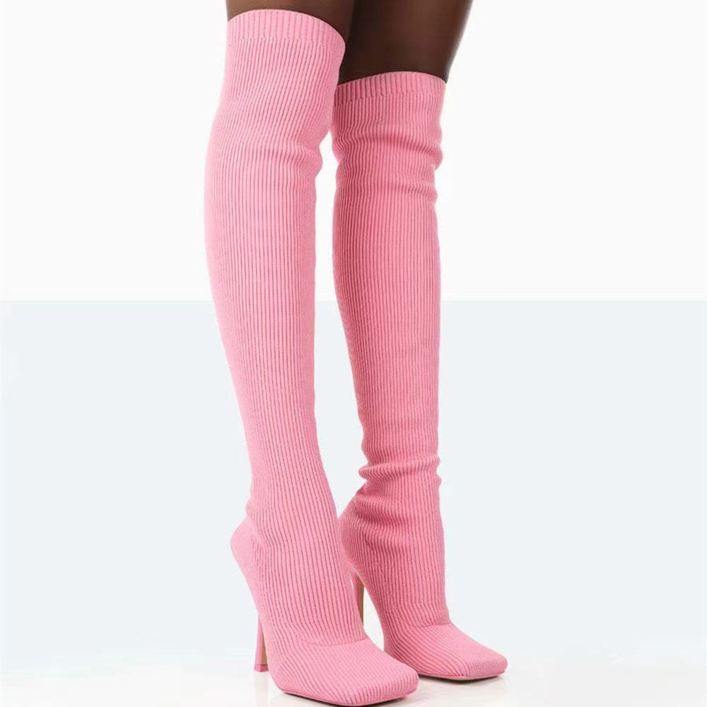 Barbs Thigh High Boots - Body By J'ne