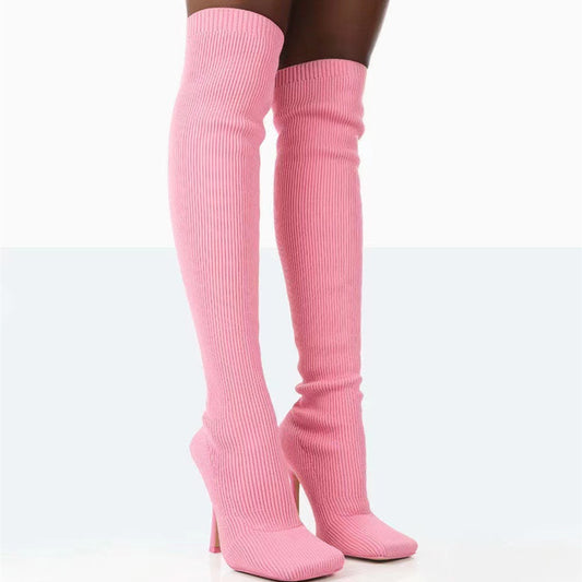 Barbs Thigh High Boots - Body By J'ne
