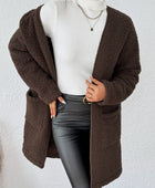 Open Front Long Sleeve Winter Coat