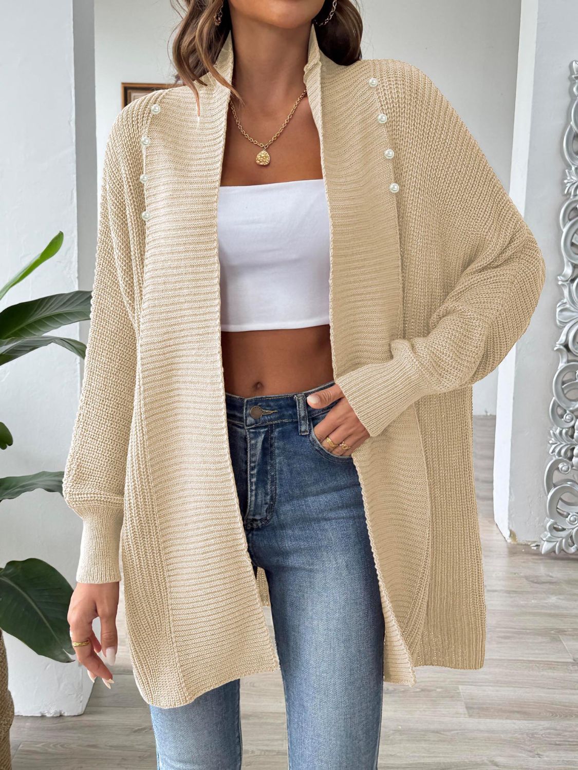 Open Front Long Sleeve Cardigan - Body By J'ne