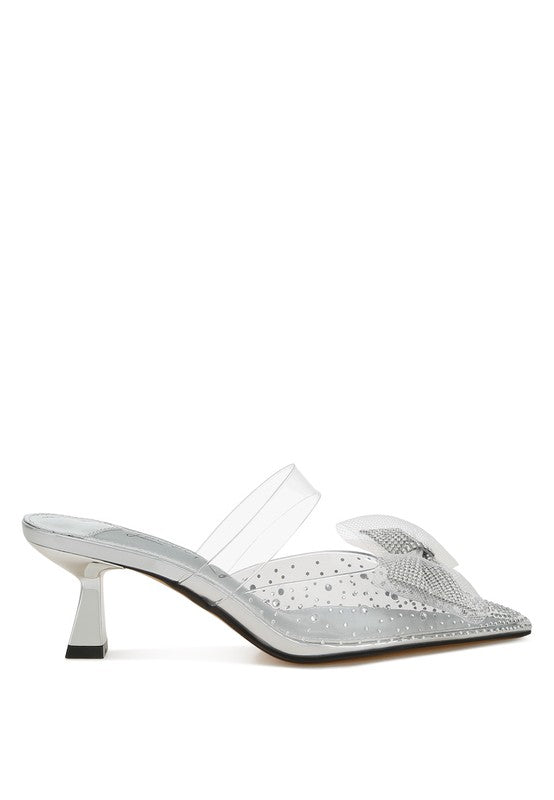 Freja Embellished Bow Kitten Heels - Body By J'ne