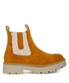 Mothman Faux Fur Detail Chunky Ankle Boots