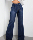 High Waist Bootcut Jeans with Pockets