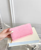 Solid Color Fluff Rectangle Wallet