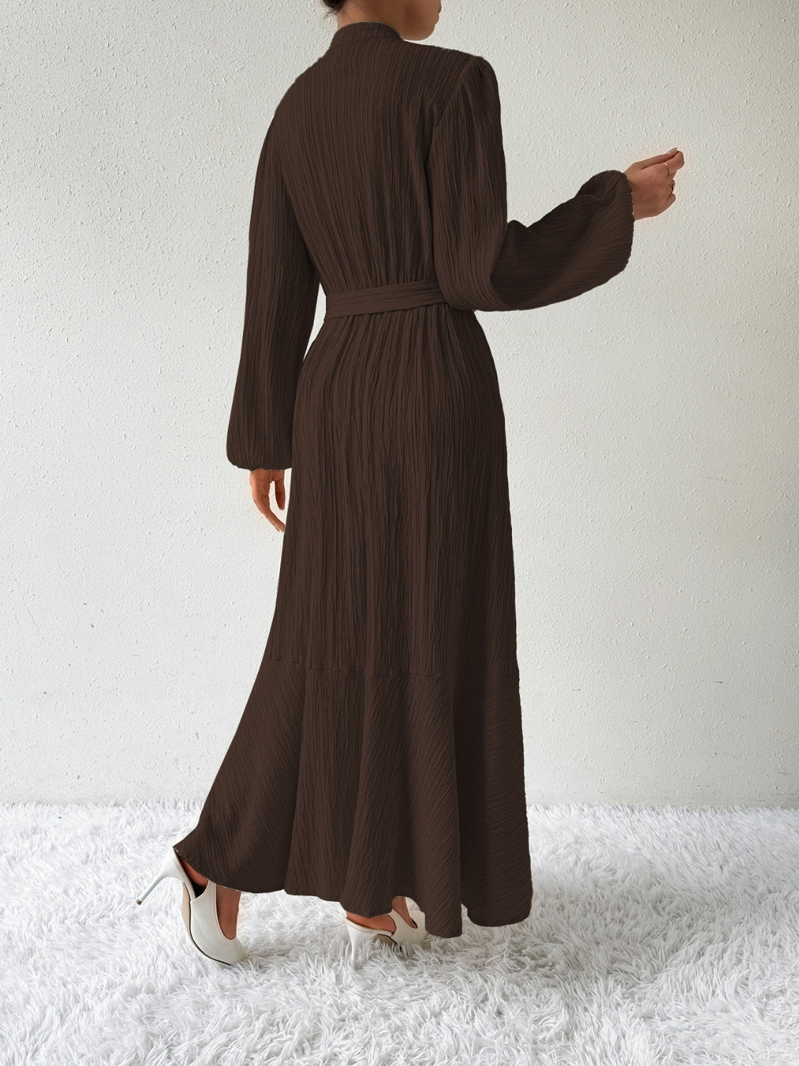 Tie Waist Long Sleeve Dress - Body By J'ne