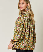 Full Size Printed Long Sleeve Blouse - Body By J'ne