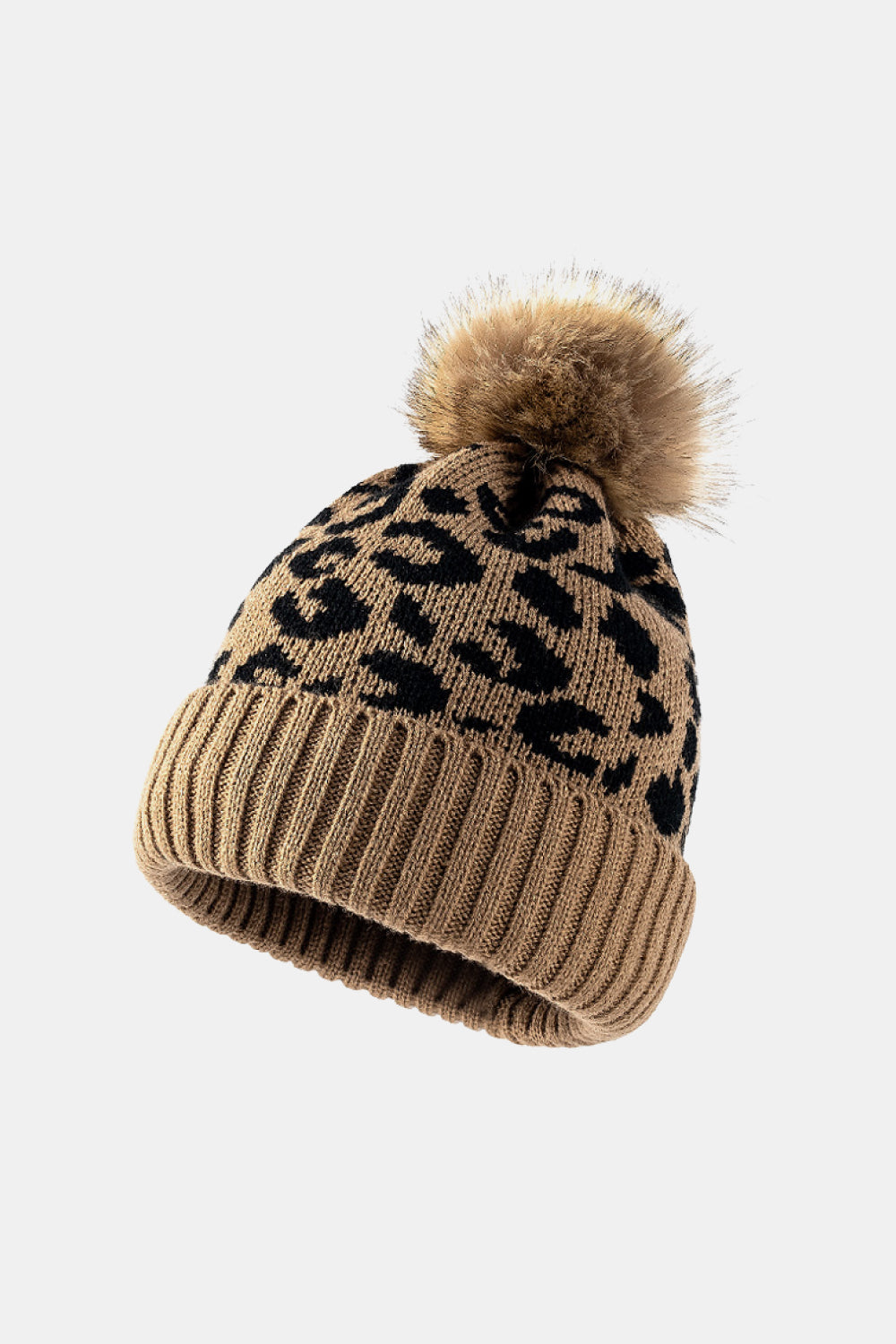 Leopard Pom-Pom Cuffed Beanie - Body By J'ne