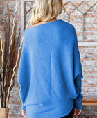 First Love Asymmetrical Hem Dolman Sleeve Sweater